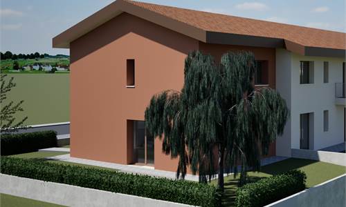 Villetta angolare in fase di costruzione